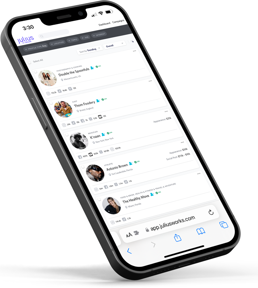 Julius - Influencer Mobile Platform